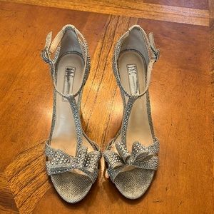 Rhinestone silver sparkly heels